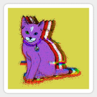 Glitched Digi Kitty Magnet